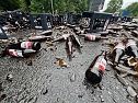 F&uuml;r immer verloren: ein Lkw verlor am morgen eine Ladung Bier auf der Bundesstra&szlig;e (Foto: S. Dietzel)