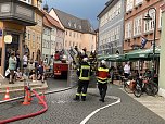 Feuerwehr&uuml;bung in der Bad Langensalzaer Altstadt (Foto: oas)