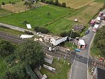 Unfall am Bahn&uuml;bergang: stundenlange Sperrung der Strecke (Foto: Feuerwehr Breitenworbis/Silvio Dietzel)