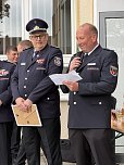 Ehrung der Alterskameraden - Feuerwehrstele vor dem Barbaraheim M&uuml;hlhausen (Foto: LRA Unstrut-Hainich-Kreis)