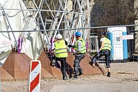 Bild: Aufbau des Umweltpavillions 
