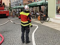 Bild: Feuerwehr&uuml;bung in der Bad Langensalzaer Altstadt