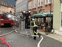 Bild: Feuerwehr&uuml;bung in der Bad Langensalzaer Altstadt