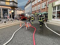 Bild: Feuerwehr&uuml;bung in der Bad Langensalzaer Altstadt