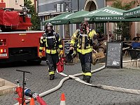 Bild: Feuerwehr&uuml;bung in der Bad Langensalzaer Altstadt