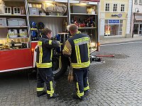 Bild: Feuerwehr&uuml;bung in der Bad Langensalzaer Altstadt