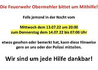 Einbruch bei der Feuerwache Obermehler Bild: Einbruch bei der Feuerwache Obermehler