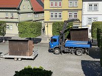 Bild: Der T&ouml;pfrmarkt wird hergerichtet zum Mittelalterstadtfest