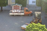 Bild: Der T&ouml;pfrmarkt wird hergerichtet zum Mittelalterstadtfest