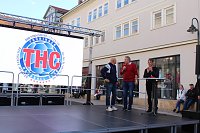 Bild: Vorstellung des neuen THC-Teams gestern auf dem Langensalzaer Neumarkt