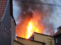 Großbrand am Abend in Oberdorla Bild: Großbrand am Abend in Oberdorla