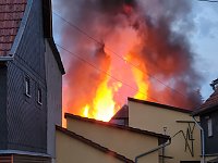 Großbrand am Abend in Oberdorla Bild: Großbrand am Abend in Oberdorla