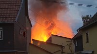 Großbrand am Abend in Oberdorla Bild: Großbrand am Abend in Oberdorla