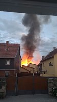 Großbrand am Abend in Oberdorla Bild: Großbrand am Abend in Oberdorla