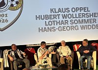 Bild: Talkrunde mit den Recken aus BSG-Landbau-Zeiten