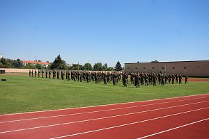 Bei Appell in Sondershausen Kommando &uuml;ber geben
