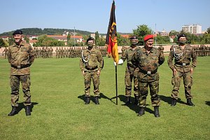 Bei Appell in Sondershausen Kommando &uuml;ber geben