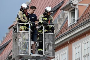 Feuerwehreinsatz in der Innenstadt von Bad Langensalza