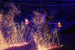 Atemberaubendes Feuerspektakel auf dem T&ouml;pfermarkt in Bad Langensalza 