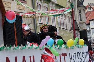 Fr&ouml;hlichbunter Karnevalsumzug in und um Bad Langensalza