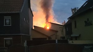 Großbrand am Abend in Oberdorla
