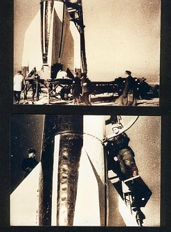 Startvorbereitungen f&uuml;r eine (sowjetische V2) R1, (1947)  (Foto: Archiv Hebestreit)