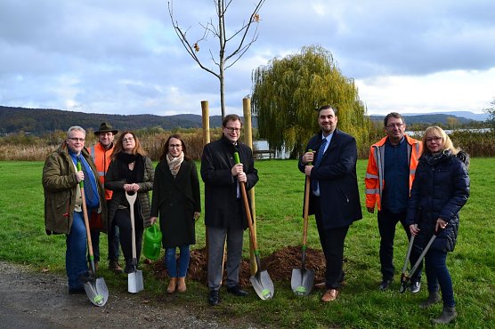 >Baumpflanzung auf der Einheitsallee (Foto: Guido Knob, Stadtverwaltung Mühlhausen) >Baumpflanzung auf der Einheitsallee (Foto: Guido Knob, Stadtverwaltung Mühlhausen)
