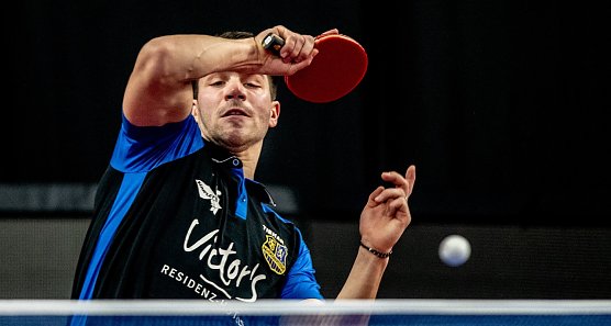 Der Saarbr&uuml;cker Patrick Franziska im Einsatz (Foto: BeLa Sportfoto)