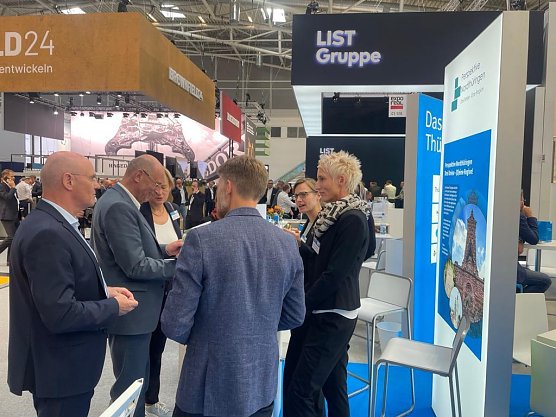 M&uuml;hlhausen pr&auml;sentiert sich bei der Expo Real in M&uuml;nchen (Foto: Stadtverwaltung M&uuml;hlhausen)