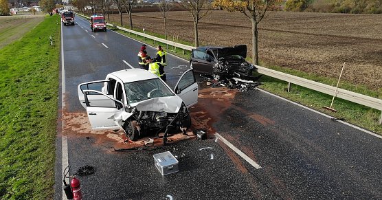Frontalzusammensto&szlig; zwischen Gundersleben und Ebeleben (Foto: S. Dietzel)