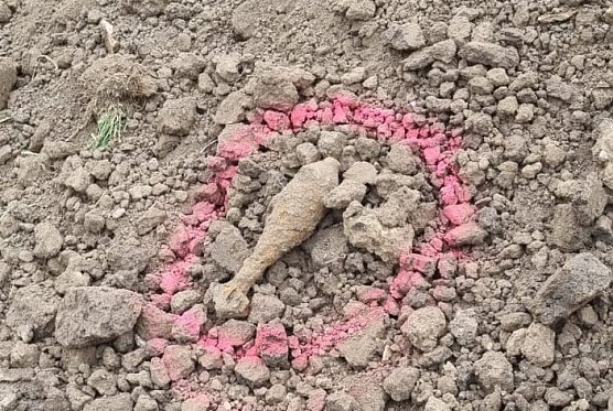 Granatenfund auf einer Baustelle bei M&uuml;hlhausen (Foto: Polizei)