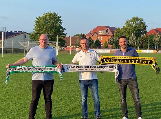 Die Vorstandsmitglieder Martin Thomalla, Benno Harbauer und Fabian Hirsch (v.l.n.r.) (Foto: FSV Preu&szlig;en)