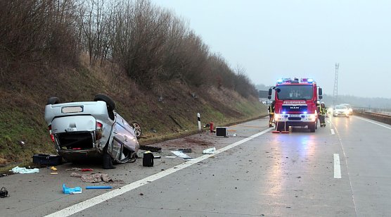 T&ouml;dlicher Unfall auf der A 38 (Foto: Feuerwehr Heiligenstadt)