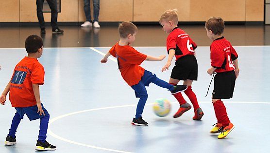 Viel Enthusiasmus auf dem Parkett und auf den R&auml;ngen beim Kindergarten Cup in. der Salzahale (Foto: uhz online)