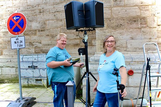 Ohne Musik und Ton geht hier gar nicht beim 211. Brunnenfest in Bad Langensalza (Foto: Eva Maria Wiegand)