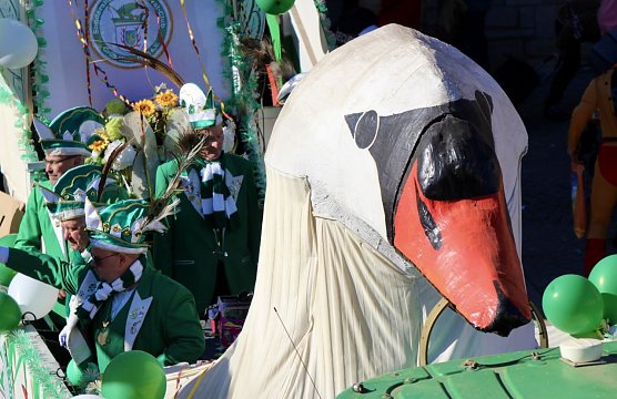 SCC Gr&uuml;n-Wei&szlig; 1953 beim Rosenmontagsumzug 2025 in Sondershausen (Foto: Eva Maria Wiegand)