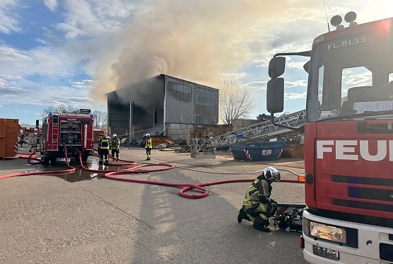 Brand bei Th&uuml;ringen Recycling in Bad Langensalza gestern Nachmittag (Foto: M.Rudolph)