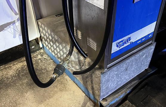 Besch&auml;digte Gastankstelle in M&uuml;hlhausen (Foto: LPI)