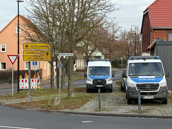 Polizeieinsatz in Merxleben (Foto: S. Dietzel)
