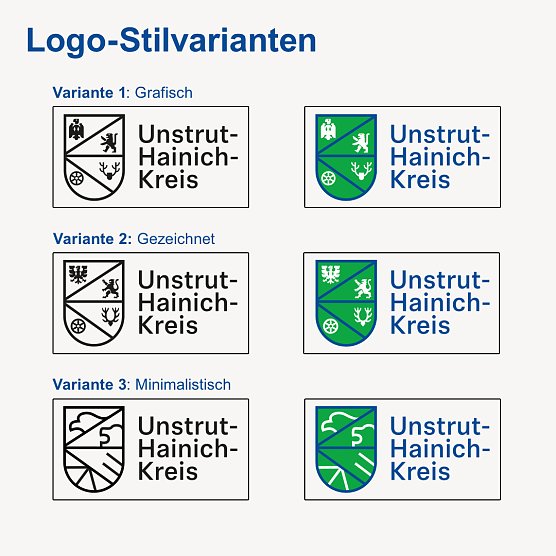 Stilvarianten f&uuml;r das neue Kreis-Logo (Foto: Pressestelle Landratsamt)