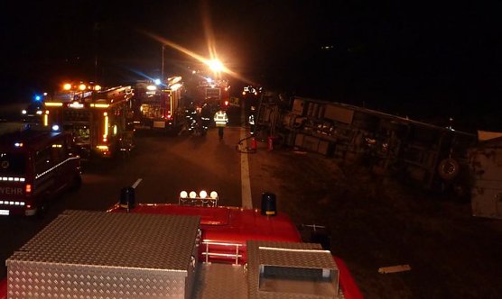 Einsatz auf der A 38 (Foto: BFW Nordhausen)