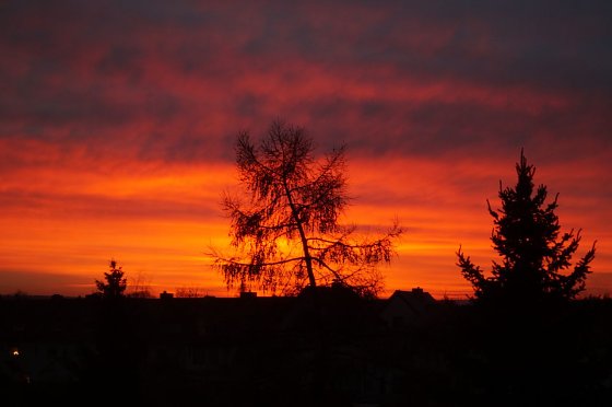Bild: Brennender Himmel &uuml;ber Nordhausen