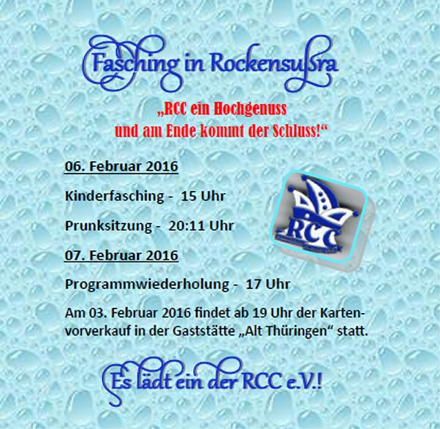 Bild: Fasching in Rockensu&szlig;ra