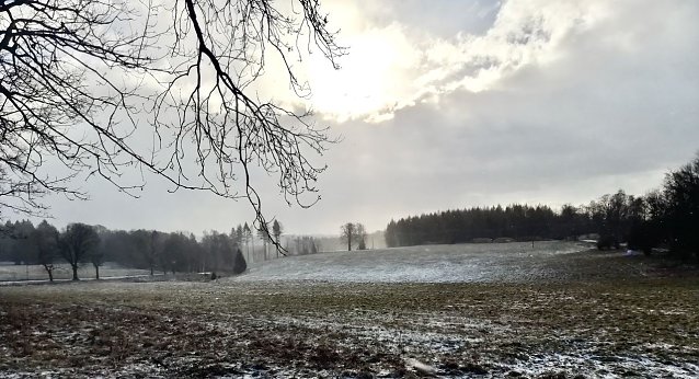 Bild: Bei null Grad, starkem Wind und Schneegriesel war Herr J&ouml;rgens aus Sophienhof heute morgen an der frischen Luft und hat dieses Bild mitgebracht