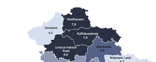 Bild: Arbeitslosenzahlen f&uuml;r Nordth&uuml;ringen