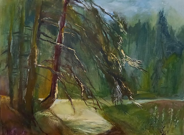 Bild: Auch das Gem&auml;lde "Waldteich" von Rolf Huber wird zur Ausstellung geh&ouml;ren