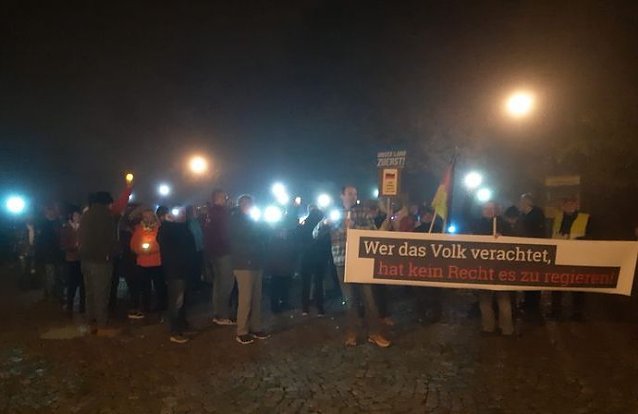 Bild: Montagsdemo heute Abend in M&uuml;hlhausen