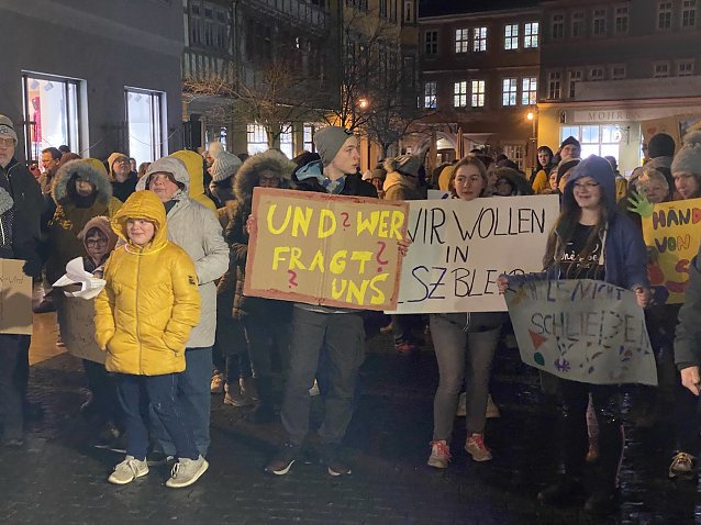 Bild: F&uuml;r den Erhalt des F&Ouml;Z hatten die Bad Langensalzaer Ende Januar demonstriert