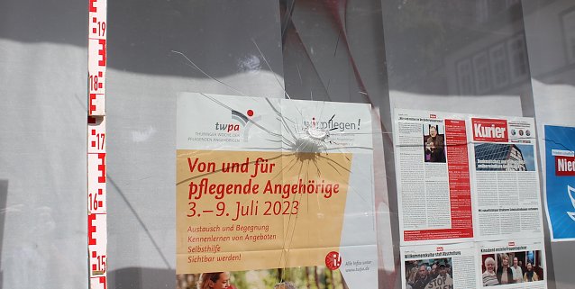 Bild: Besch&auml;digung am Wahkrteisb&uuml;ro der Abgeordneten Eger