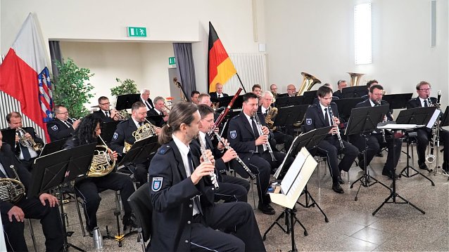Bild: Das Polizeiorchester zu Gast in den R&auml;umen der Landespolizeiinspektion Nordth&uuml;ringen